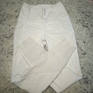 Lululemon Athletica White Perforated Leggings